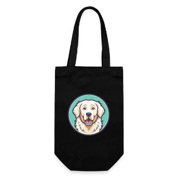 Ungarische Kuvasz Hunderasse Cartoon Kawaii Clipart - Geschenkbeutel für Flaschen - Schwarz - Vorne