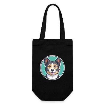 Möwe Terrier Hund Rasse Cartoon Kawaii Clipart Haustier - Geschenkbeutel für Flaschen - Schwarz - Vorne
