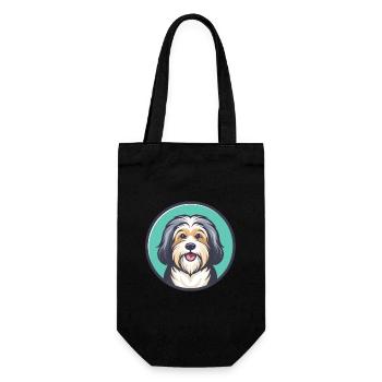 Race de chien havanais Dessin animé coloré Kawaii Clipart - Sac à bouteille - noir - Devant