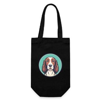 Irische Rot Und Weiß Setter Hund Rasse Lustige Karikatur - Geschenkbeutel für Flaschen - Schwarz - Vorne