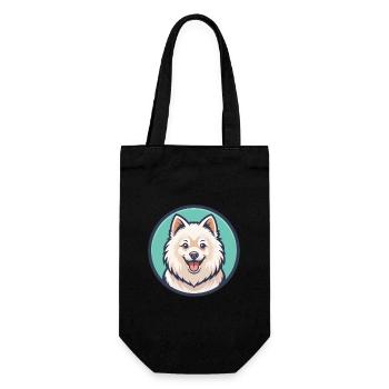Spitz japonais chien race dessin animé Kawaii Clipart - Sac à bouteille - noir - Devant