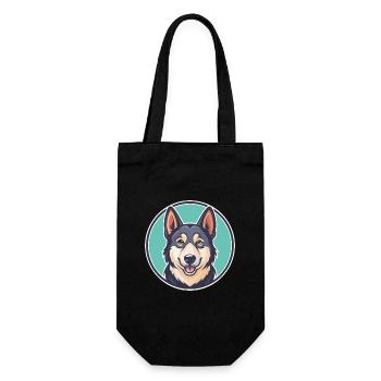 Hygenhund Chien Race Dessin animé Kawaii Clipart Animal - Sac à bouteille - noir - Devant