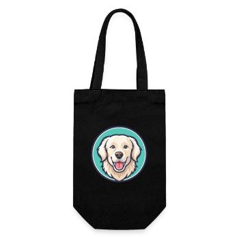 Kuvasz Hund Rasse Cartoon Kawaii Clipart Tier Haustier - Geschenkbeutel für Flaschen - Schwarz - Vorne
