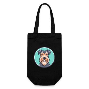 Lakeland Terrier Chien Race Dessin animé Kawaii Clipart - Sac à bouteille - noir - Devant