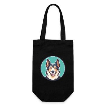 Laufhund Hunderasse Bunte Karikatur Kawaii Clipart - Geschenkbeutel für Flaschen - Schwarz - Vorne