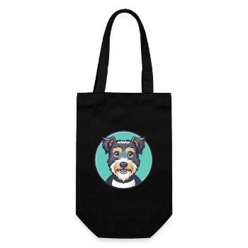Lucas Terrier Chien Race Dessin animé Kawaii Clipart Animal de compagnie - Sac à bouteille - noir - Devant