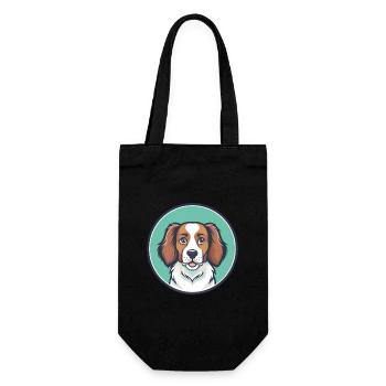 Kooikerhondje Dog Breed Cartoon Kawaii Clipart Pet - Gift Bag for Bottles - black - Front