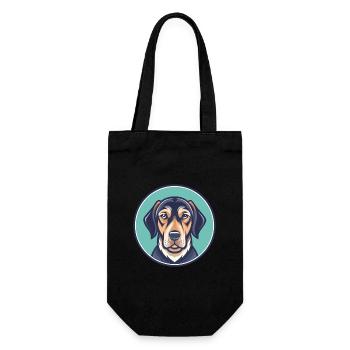 Majestic Tree Hound Dog Breed Funny Cartoon Kawaii - Gift Bag for Bottles - black - Front