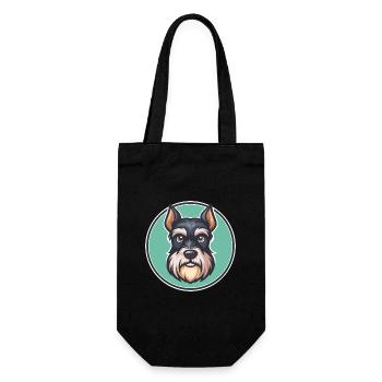 Schnauzer miniature race de chien drôle dessin animé Kawaii - Sac à bouteille - noir - Devant