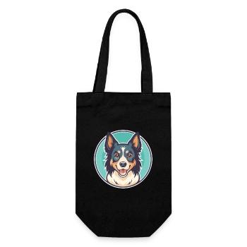 Nordamerikanischer Schäferhund Rasse Karikatur Kawaii - Geschenkbeutel für Flaschen - Schwarz - Vorne