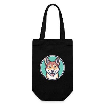 Neuguinea Singende Hunderasse Karikatur Kawaii - Geschenkbeutel für Flaschen - Schwarz - Vorne