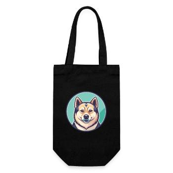 Norvégien Buhund Chien Race Dessin animé Kawaii Clipart - Sac à bouteille - noir - Devant