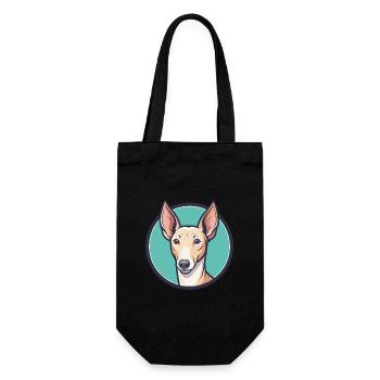 Podenco Valenciano Race Chien Dessin animé Kawaii - Sac à bouteille - noir - Devant