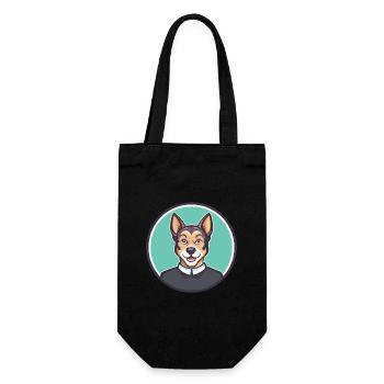 Pasteur Garafiano Race Chien Dessin animé Kawaii Clipart - Sac à bouteille - noir - Devant