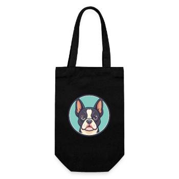 Petit Bleu De Gascogne Dog Breed Cartoon Kawaii - Gift Bag for Bottles - black - Front