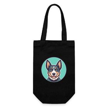 Chien de bétail portugais Race Dessin animé Kawaii Clipart - Sac à bouteille - noir - Devant