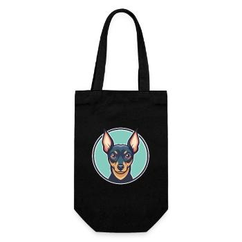 Prague Ratter Chien Race Dessin animé Kawaii Clipart Animal de compagnie - Sac à bouteille - noir - Devant