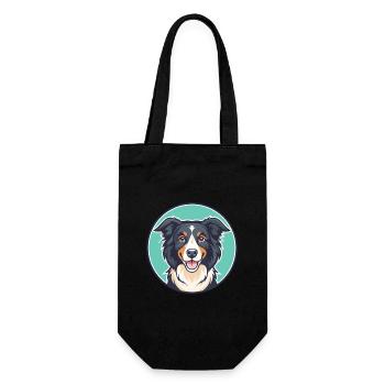 Picardie Schäferhund Hund Rasse Cartoon Kawaii Clipart - Geschenkbeutel für Flaschen - Schwarz - Vorne