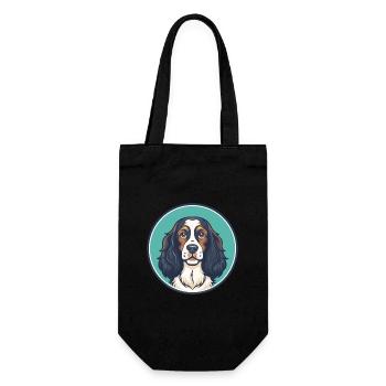 Pont Audemer Spaniel Dog Breed Cartoon Kawaii Pet - Gift Bag for Bottles - black - Front