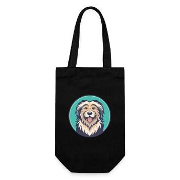 Chien de berger des Pyrénées Race Dessin animé Kawaii Clipart - Sac à bouteille - noir - Devant