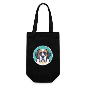 Saint Bernard Chien Race Dessin Animé Kawaii Clipart Animal de compagnie - Sac à bouteille - noir - Devant