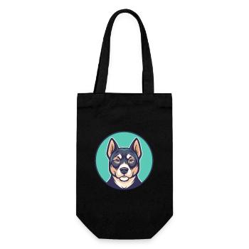 Smalandsstovare Hunderasse Cartoon Kawaii Clipart - Geschenkbeutel für Flaschen - Schwarz - Vorne
