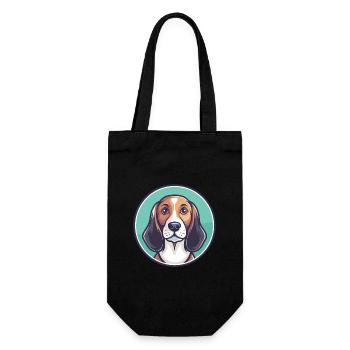Smaland Hound Hund Rasse Cartoon Kawaii Clipart Haustier - Geschenkbeutel für Flaschen - Schwarz - Vorne