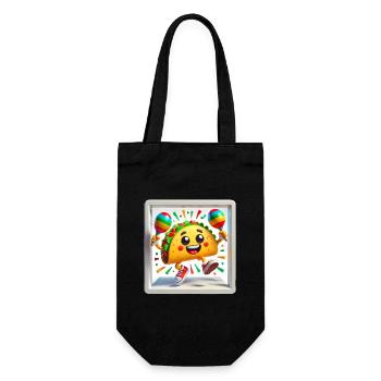 Dancing Taco with Maracas Fun Design - Gift Bag for Bottles - black - Front