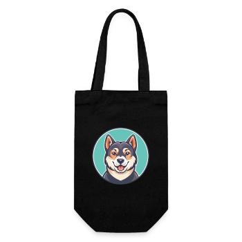 Taigan Dog Breed Cartoon Kawaii Clipart Animal Pet - Gift Bag for Bottles - black - Front