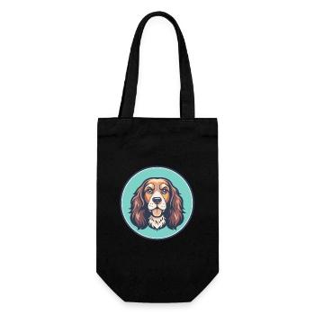 Sussex Spaniel Dog Breed Cartoon Kawaii Clipart - Gift Bag for Bottles - black - Front