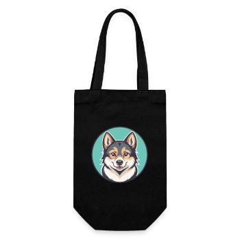 Volpino Italiano Hunderasse Cartoon Kawaii Clipart - Geschenkbeutel für Flaschen - Schwarz - Vorne