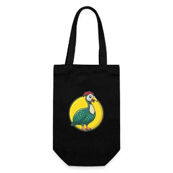 pintade mignon kawaii dessin animé clipart animal de compagnie - Sac à bouteille - noir - Devant