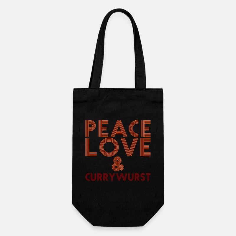 Paix, amour et Currywurst - Sac à bouteille - noir