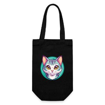 Chat américain à poil court race dessin animé Kawaii Animal - Sac à bouteille - noir - Devant
