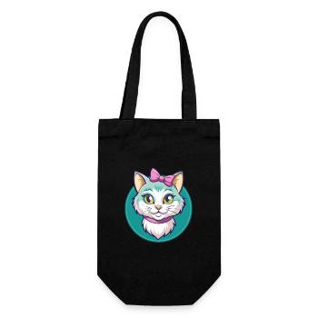 Chantilly Tiffany Katzenrasse Karikatur Kawaii Tier - Geschenkbeutel für Flaschen - Schwarz - Vorne