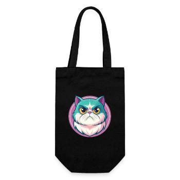 Exotic Shorthair Cat Breed Cartoon Kawaii Animal - Gift Bag for Bottles - black - Front