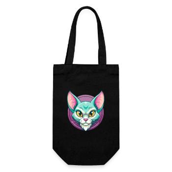 Havanna Braune Katze Rasse Karikatur Kawaii Tier Haustier - Geschenkbeutel für Flaschen - Schwarz - Vorne