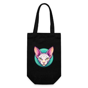 Peterbald Chat Race Dessin Animé Kawaii Animal Pet - Sac à bouteille - noir - Devant