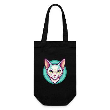 Burmilla Chat Race Dessin Animé Kawaii Animal Pet - Sac à bouteille - noir - Devant