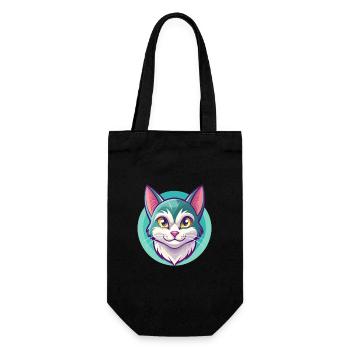 European Shorthair Cat Breed Cartoon Kawaii Animal - Gift Bag for Bottles - black - Front
