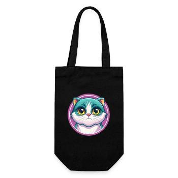 Schottisch Falten Katze Rasse Karikatur Kawaii Tier Haustier - Geschenkbeutel für Flaschen - Schwarz - Vorne