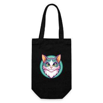 Turc Van Chat Race Dessin Animé Kawaii Animal Pet - Sac à bouteille - noir - Devant