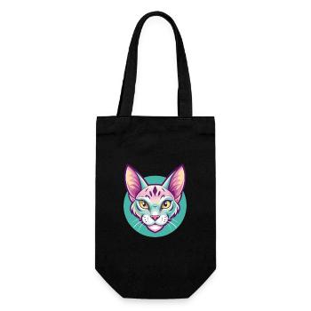 Ocicat Chat Race Dessin Animé Kawaii Animal Animal Pet - Sac à bouteille - noir - Devant
