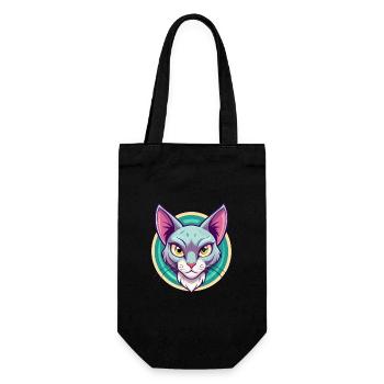 Korat Chat Race Dessin Animé Kawaii Animal Pet - Sac à bouteille - noir - Devant