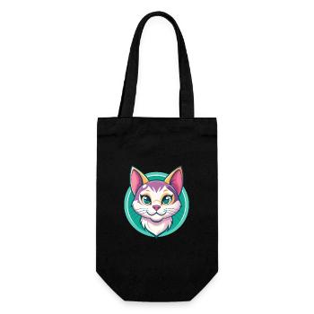 Coréen Bobtail Chat Race Dessin Animé Kawaii Animal Pet - Sac à bouteille - noir - Devant