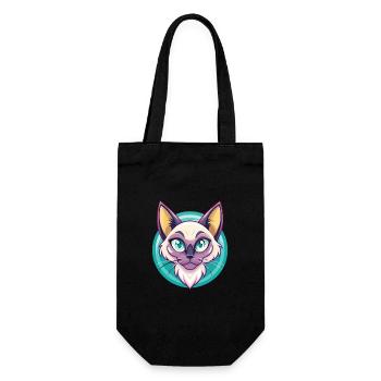 Balinese Cat Breed Cartoon Kawaii Animal Pet - Gift Bag for Bottles - black - Front
