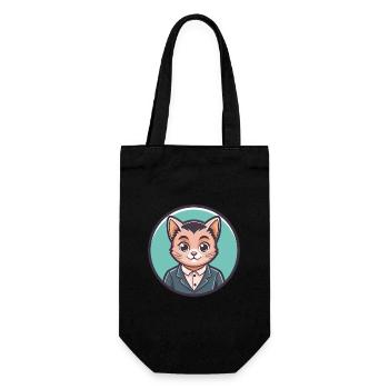 Bambino Katze Rasse Karikatur Kawaii Tier Haustier - Geschenkbeutel für Flaschen - Schwarz - Vorne