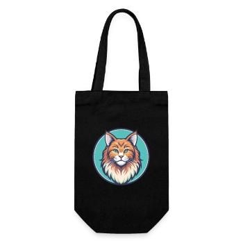 Ginger Longhair Cat Breed Cartoon Kawaii Animal - Gift Bag for Bottles - black - Front