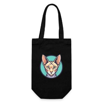 Egyptian Mau Cat Breed Cartoon Kawaii Animal Pet - Gift Bag for Bottles - black - Front