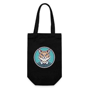 Highlander Katzenrasse Cartoon Kawaii Tier Haustier - Geschenkbeutel für Flaschen - Schwarz - Vorne